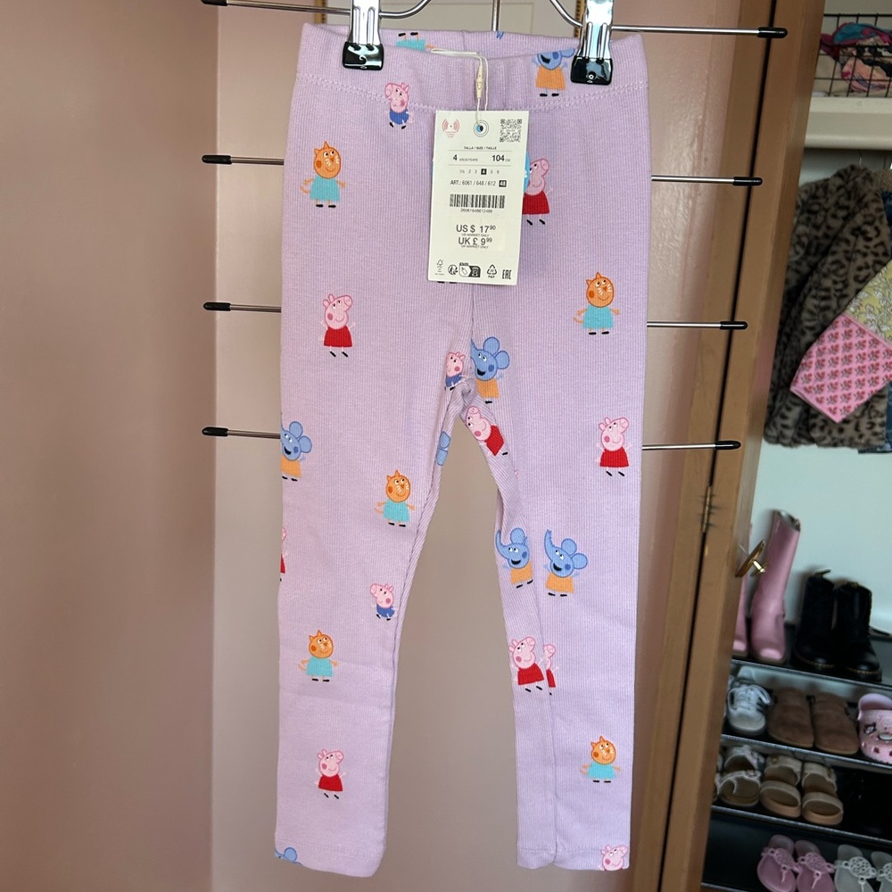 Peppa Pig Lavender Leggings with Character Print